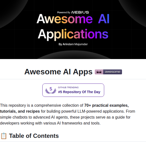 Arindam200 Awesome Ai Apps